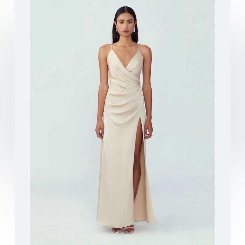 Fame and Partners Draped Front Maxi Dress with Button Details NWT